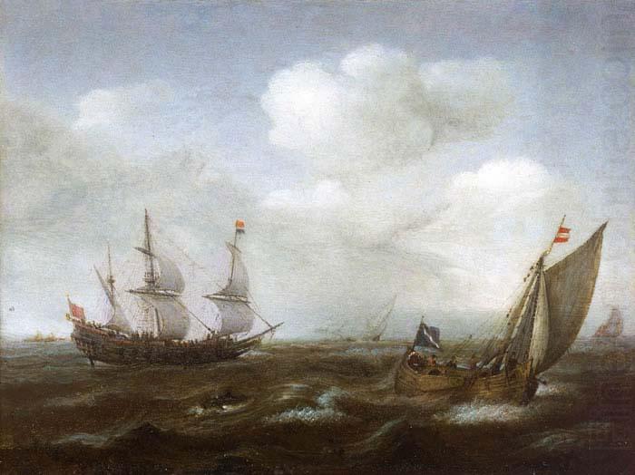 Hendrik Cornelisz. Vroom A Dutch Ship and Fishing Boat in a Fresh Breeze china oil painting image